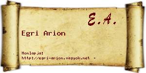 Egri Arion névjegykártya